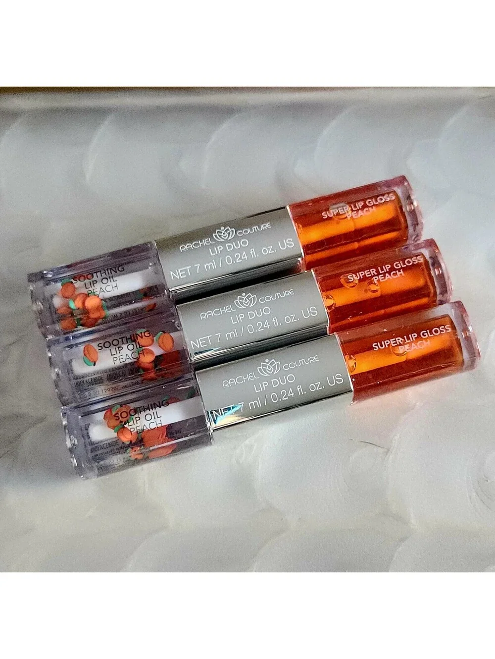 Rachel Couture Maurices Peach 🍑 Lip Duo Oil Gloss ~ 3 NEW